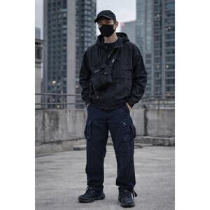 Match & Matchstick Japanese Cargo Pants, Navy, Size 36 Utility Streetwear NWT